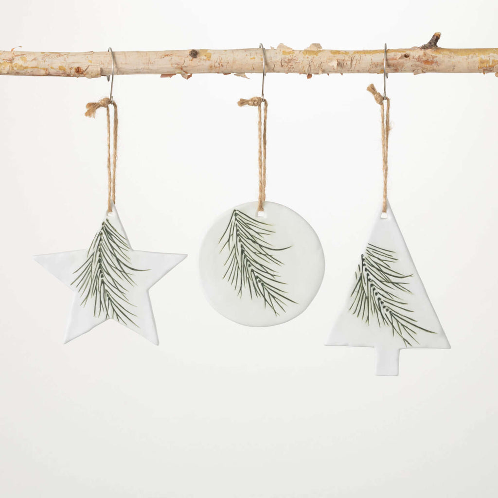 Pine Icon Ornament Set Of 3   