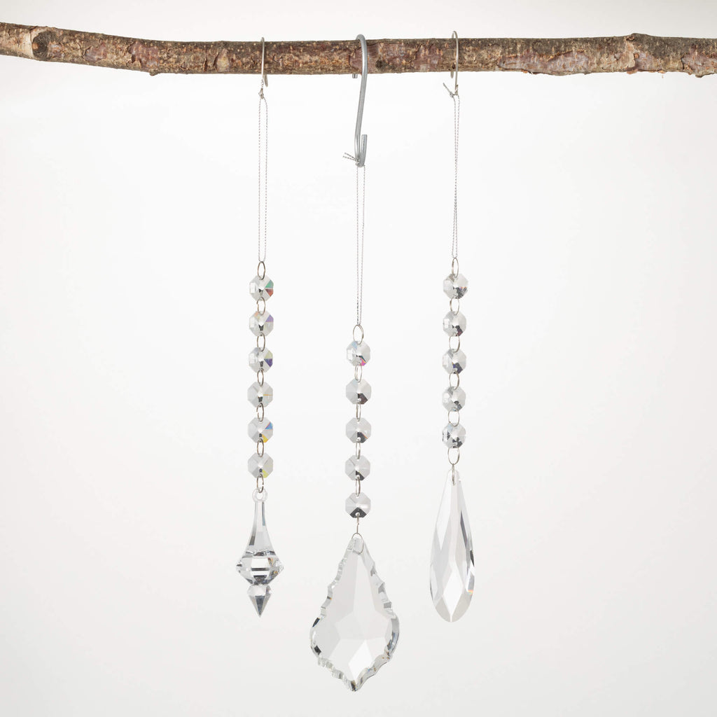 Drop Crystal Ornament Set Of 3