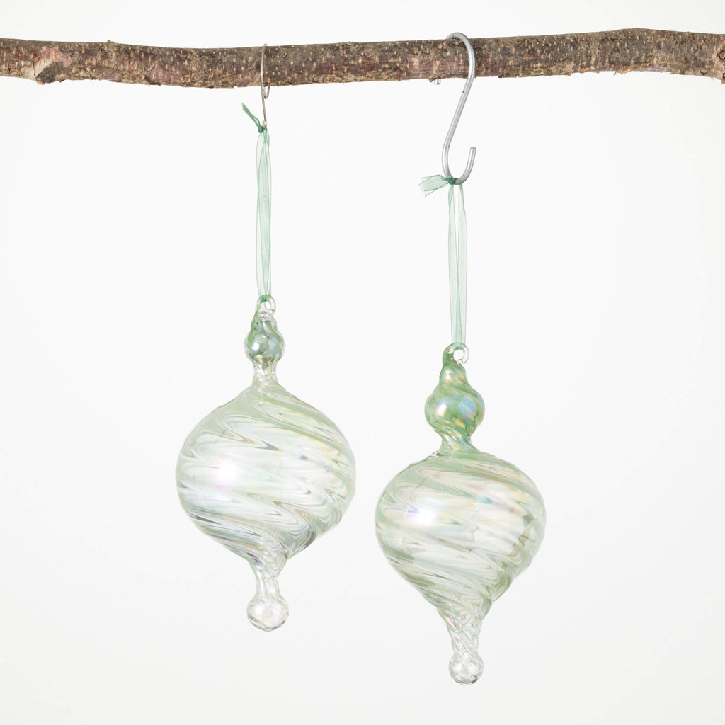 Sage Drop Ornament Set        