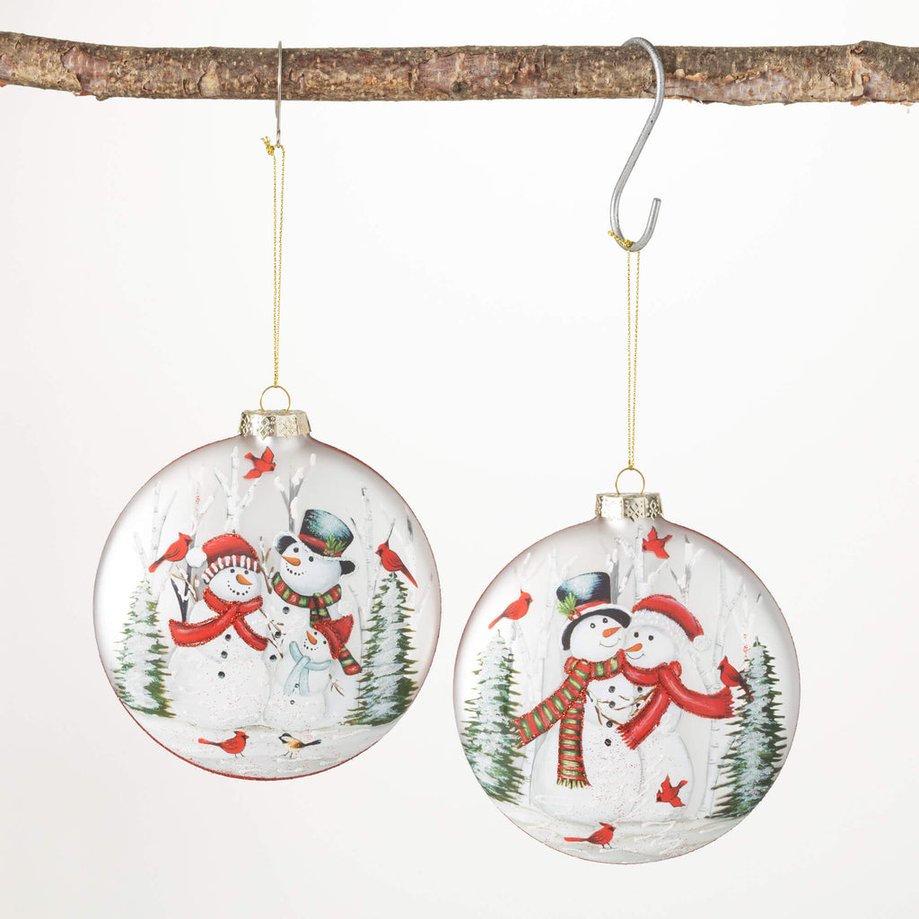 Snowman Ornament Set Of 2     