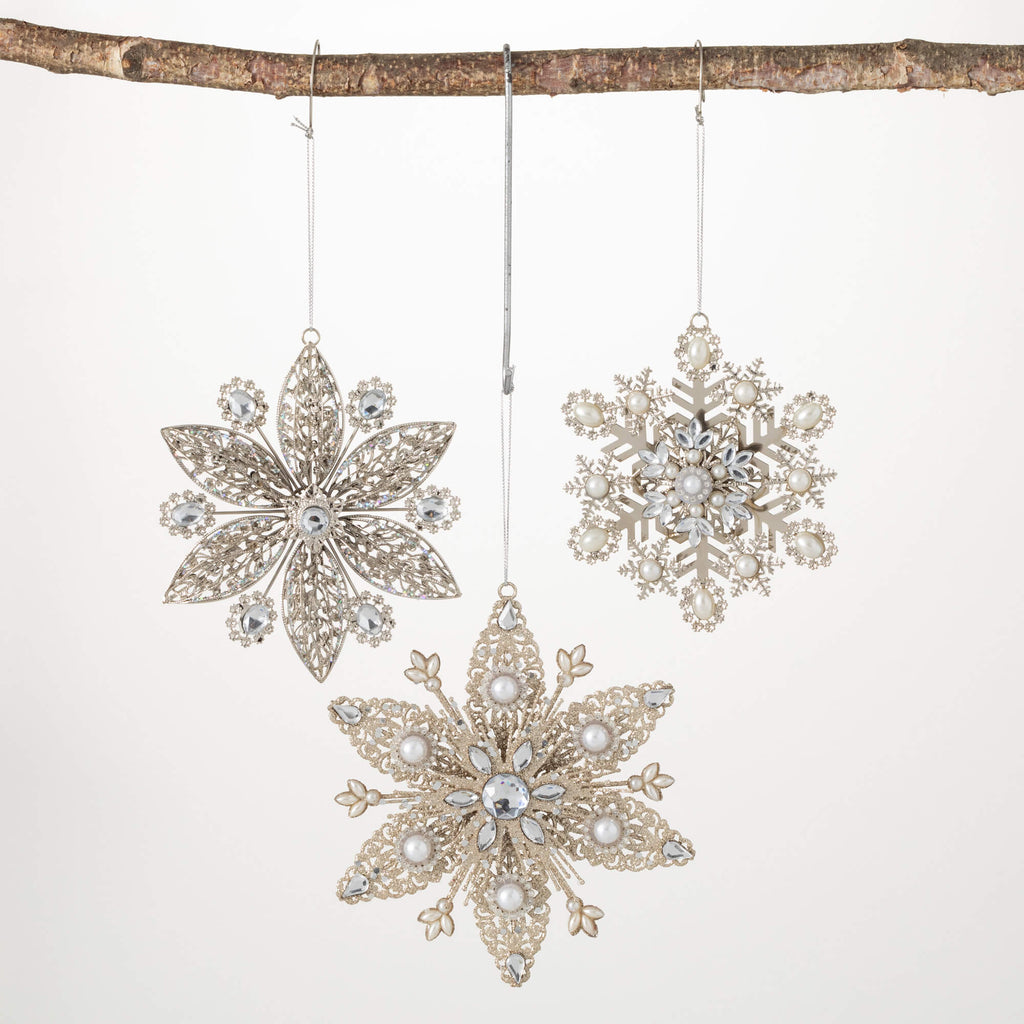 Snowflake Ornament Set Of 3   