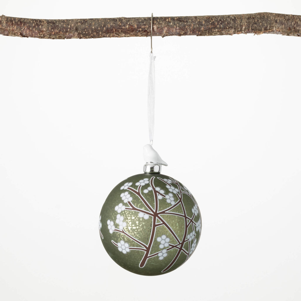 Green Blossom Ball Ornament   