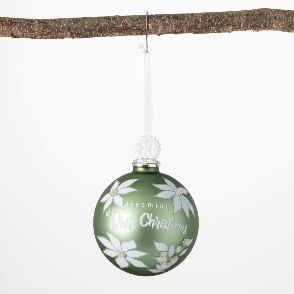 White Christmas Ball Ornament 