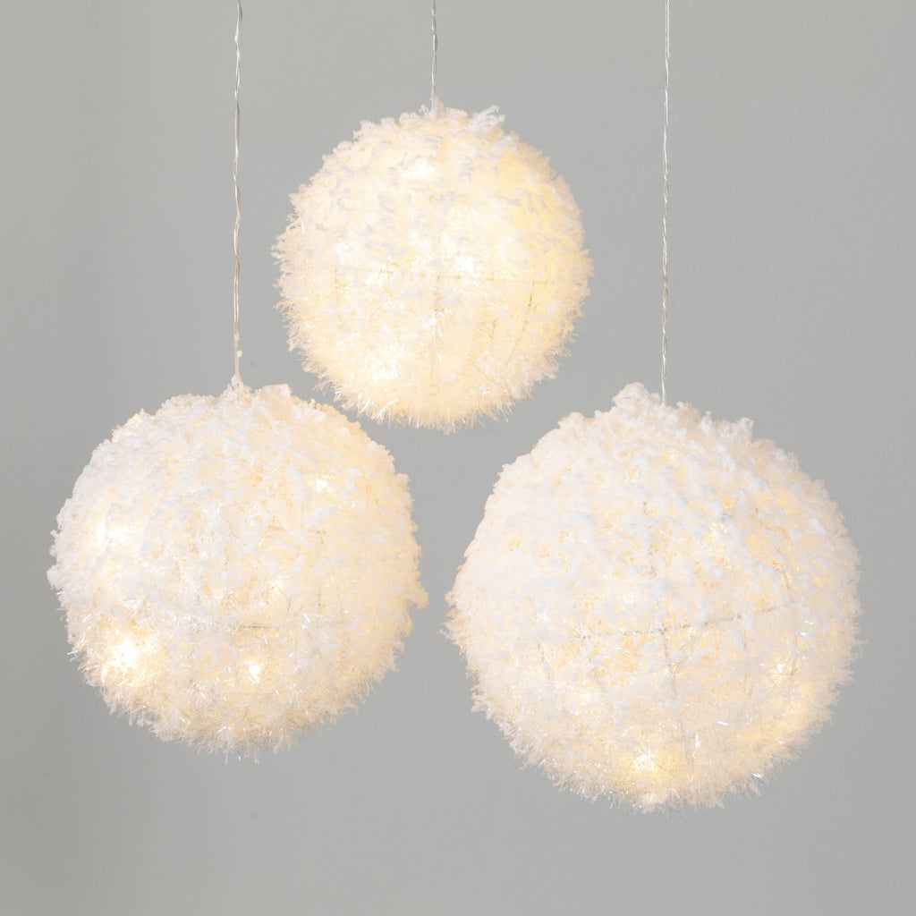 Lighted Hanging Snowballs     