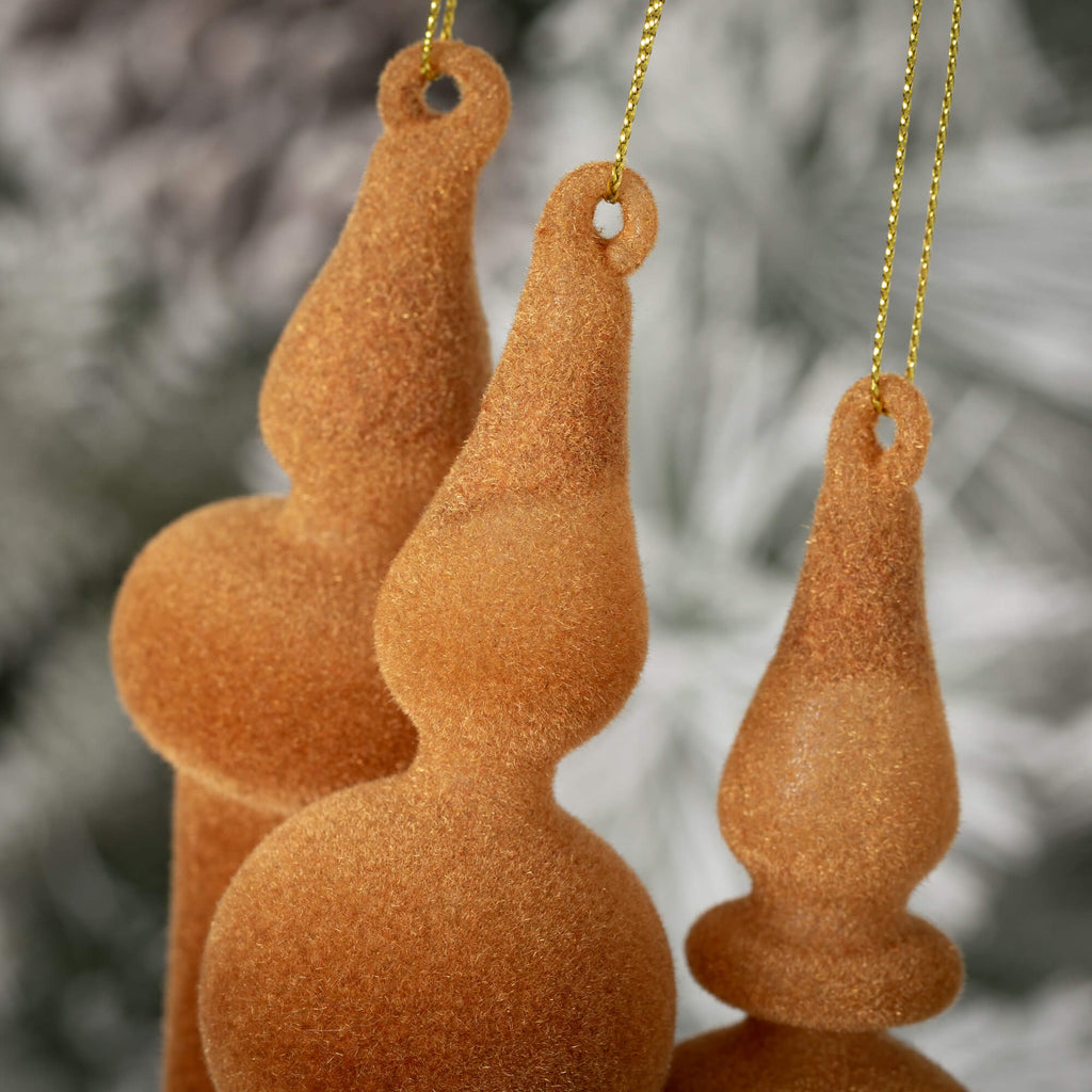 Brown Velvet Finial Ornaments 