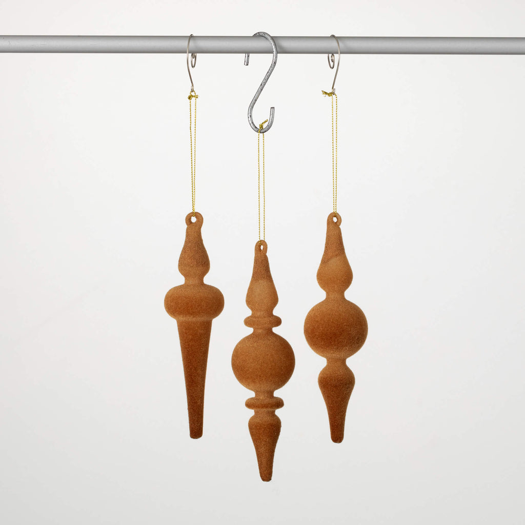 Brown Velvet Finial Ornaments 