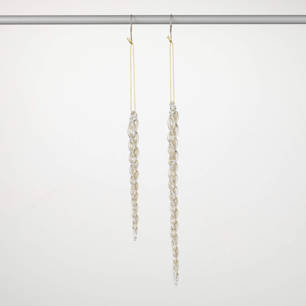 Gold Accented Icicle Ornaments