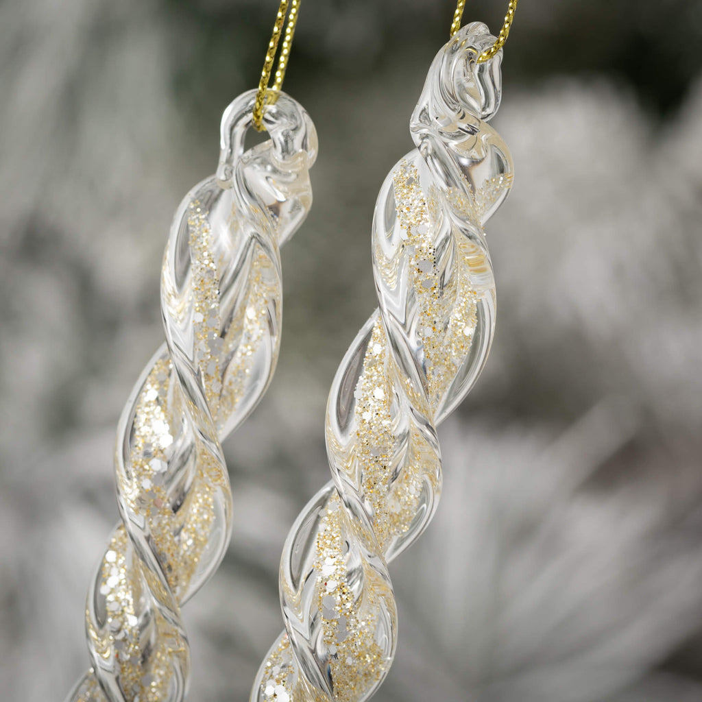 Gold Accented Icicle Ornaments