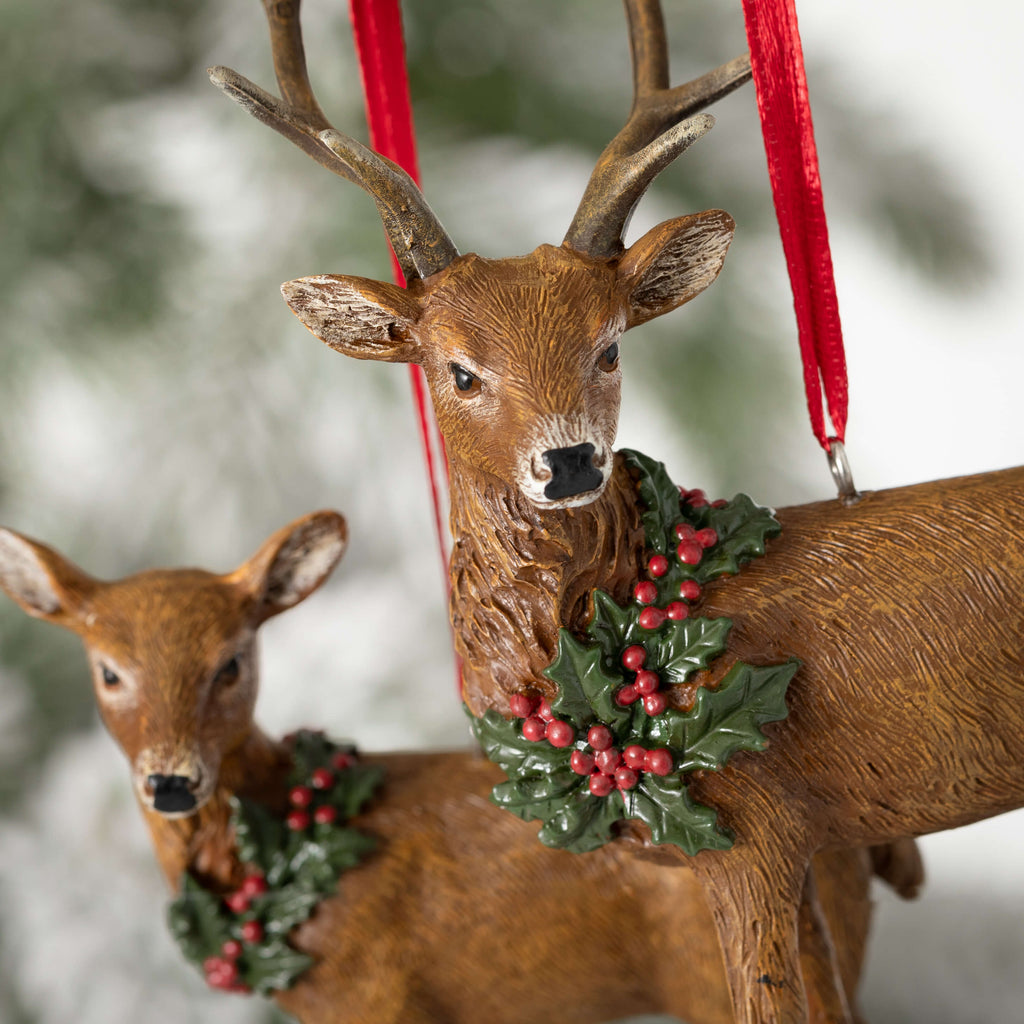 Woodland Deer Ornament Set    