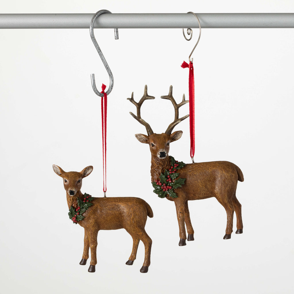 Woodland Deer Ornament Set    