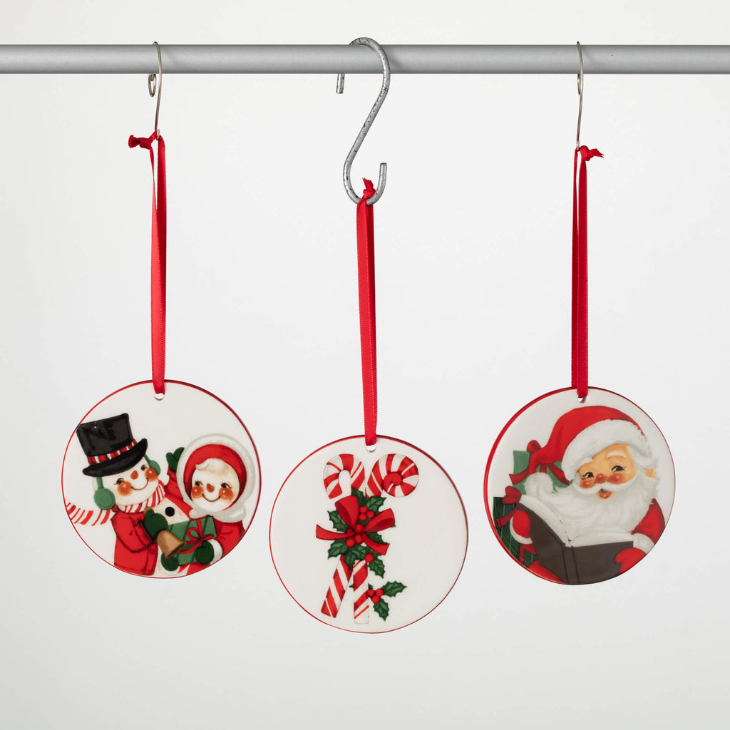 Retro Holiday Disc Ornaments  