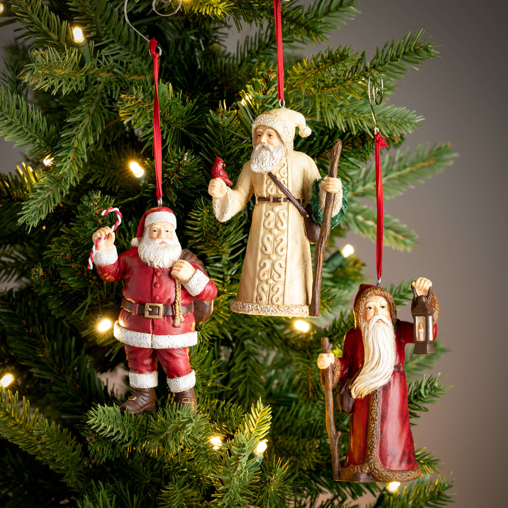 Santa With Cardinal Ornament  