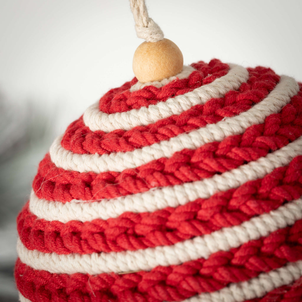 Red White Striped Ornament    