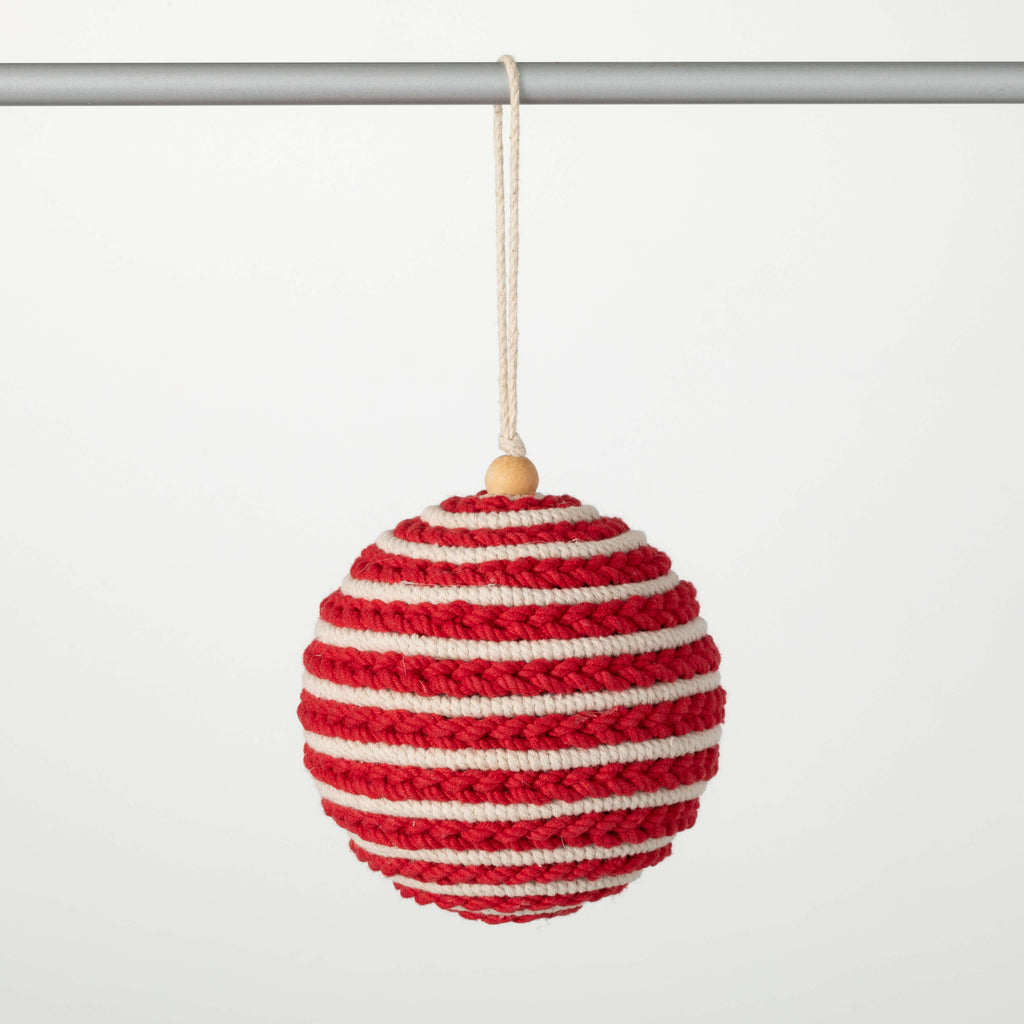 Red White Striped Ornament    