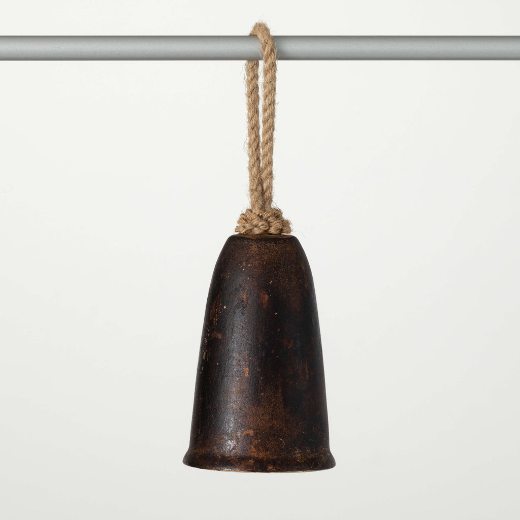 Rustic Bell Ornament With Rope