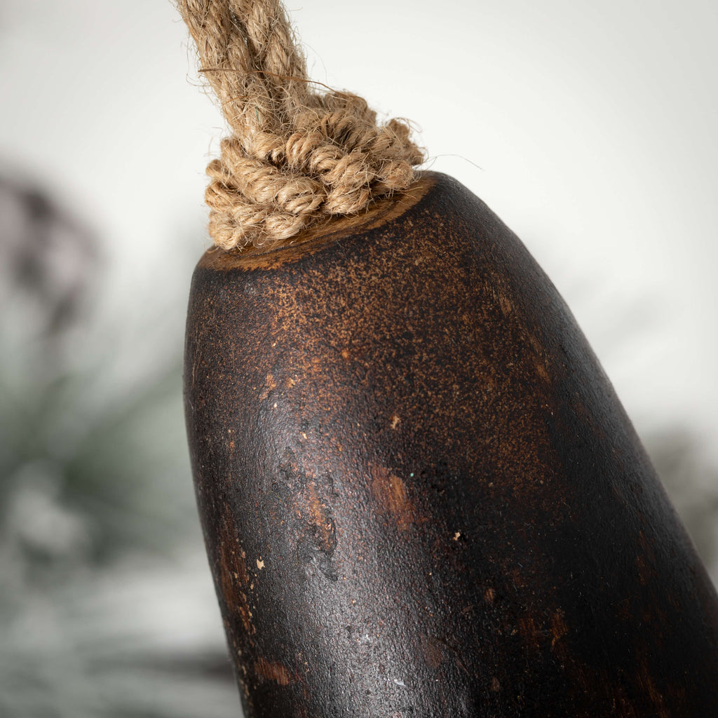 Rustic Bell Ornament With Rope