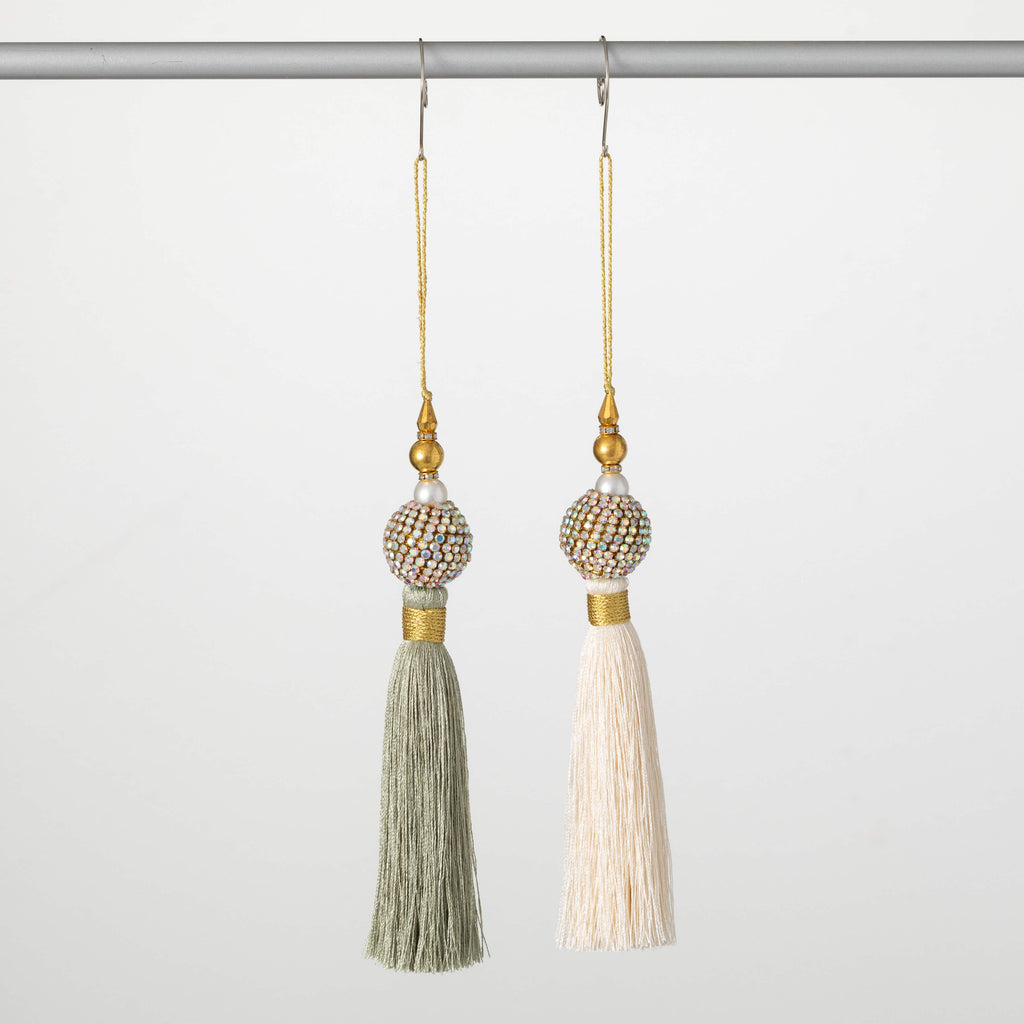 Gem Pearl Tassel Ornament Set 