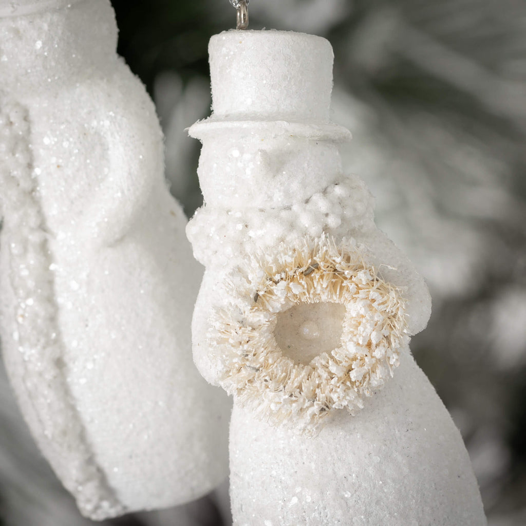 Frosted Snowman Ornament Set  