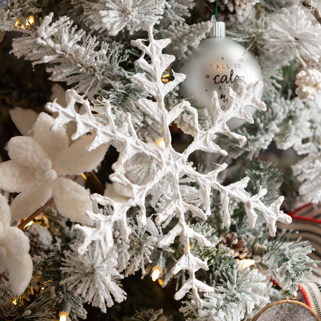 White Snowflake Ornament Set  