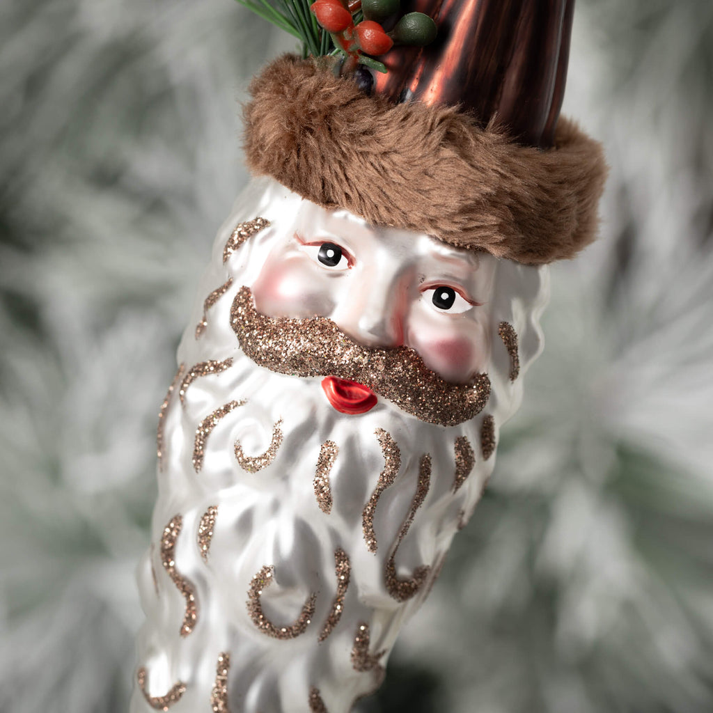 Rustic Santa Head Ornament    