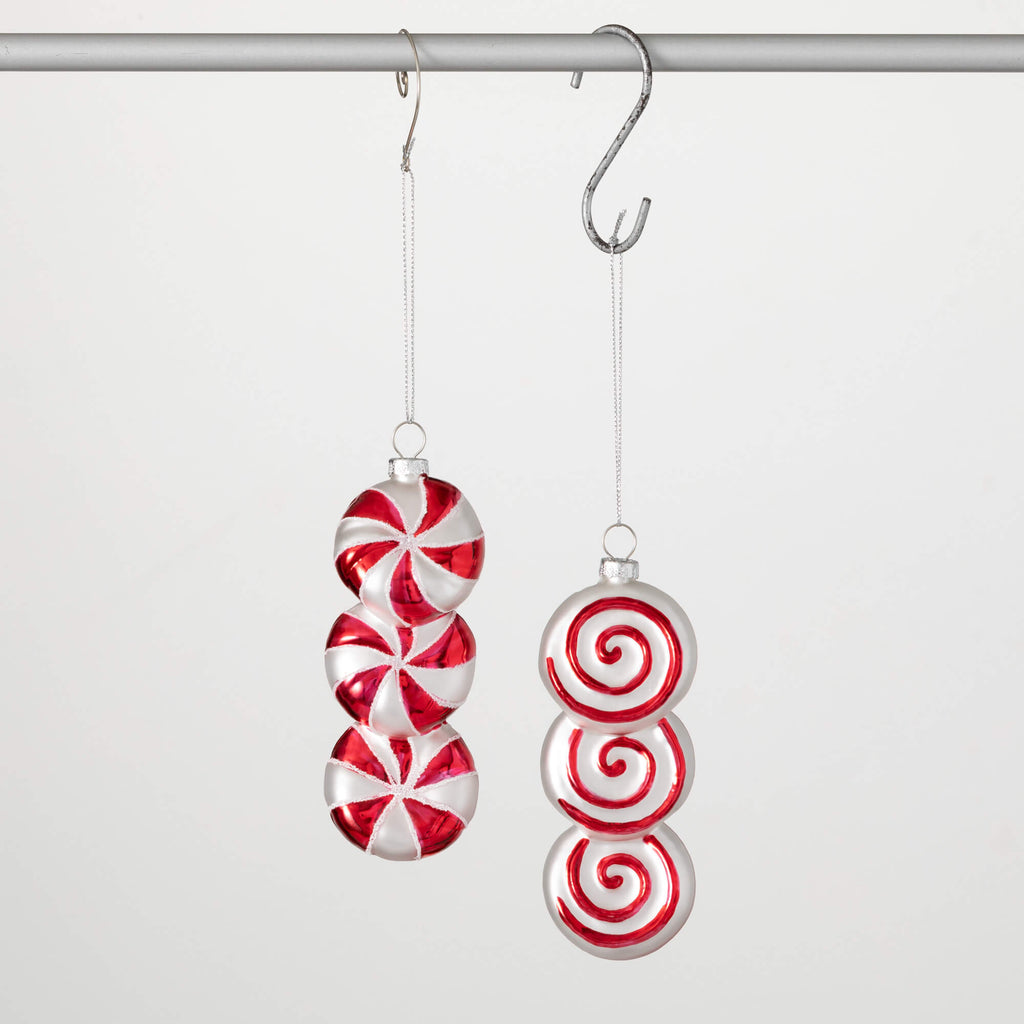 Candy Striped Ornament Set    