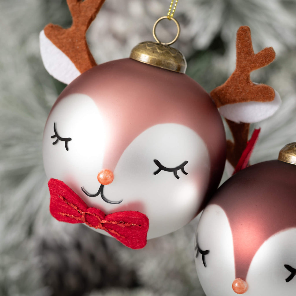 Whimsy Reindeer Ball Ornaments