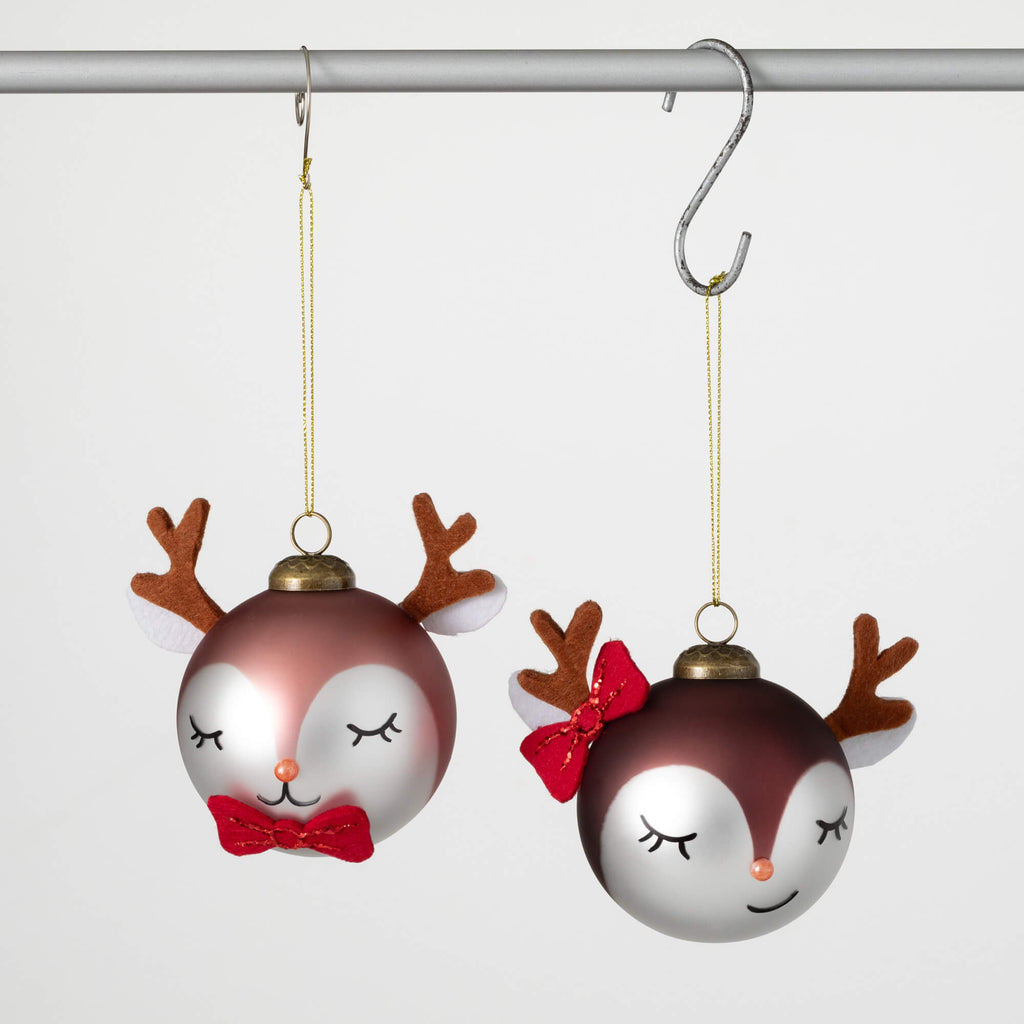 Whimsy Reindeer Ball Ornaments