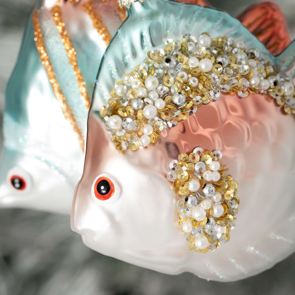 Iridescent Fish Ornament Duo  