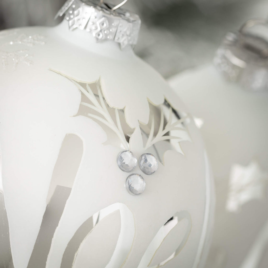 White Silver Noel Ornaments   