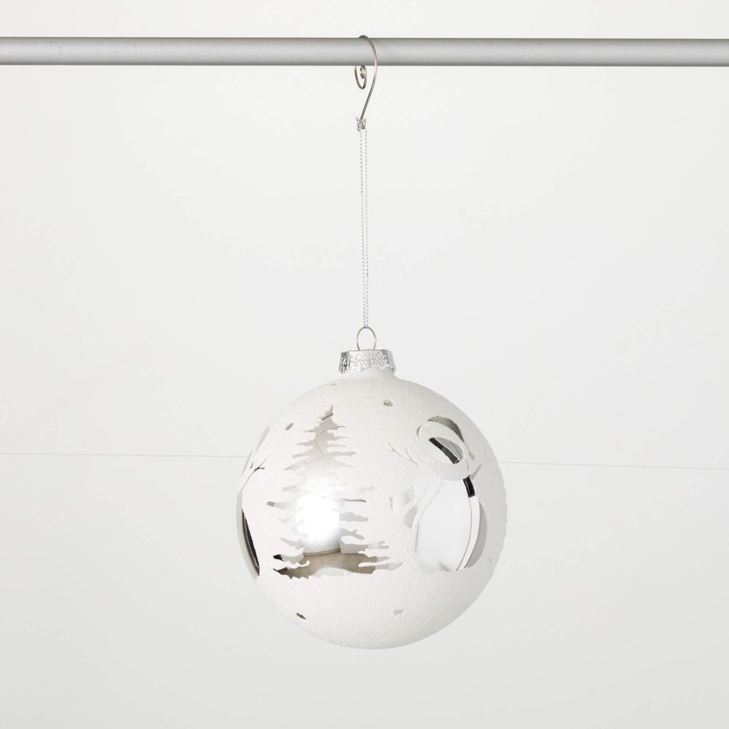 Silver Icon Ball Ornament     