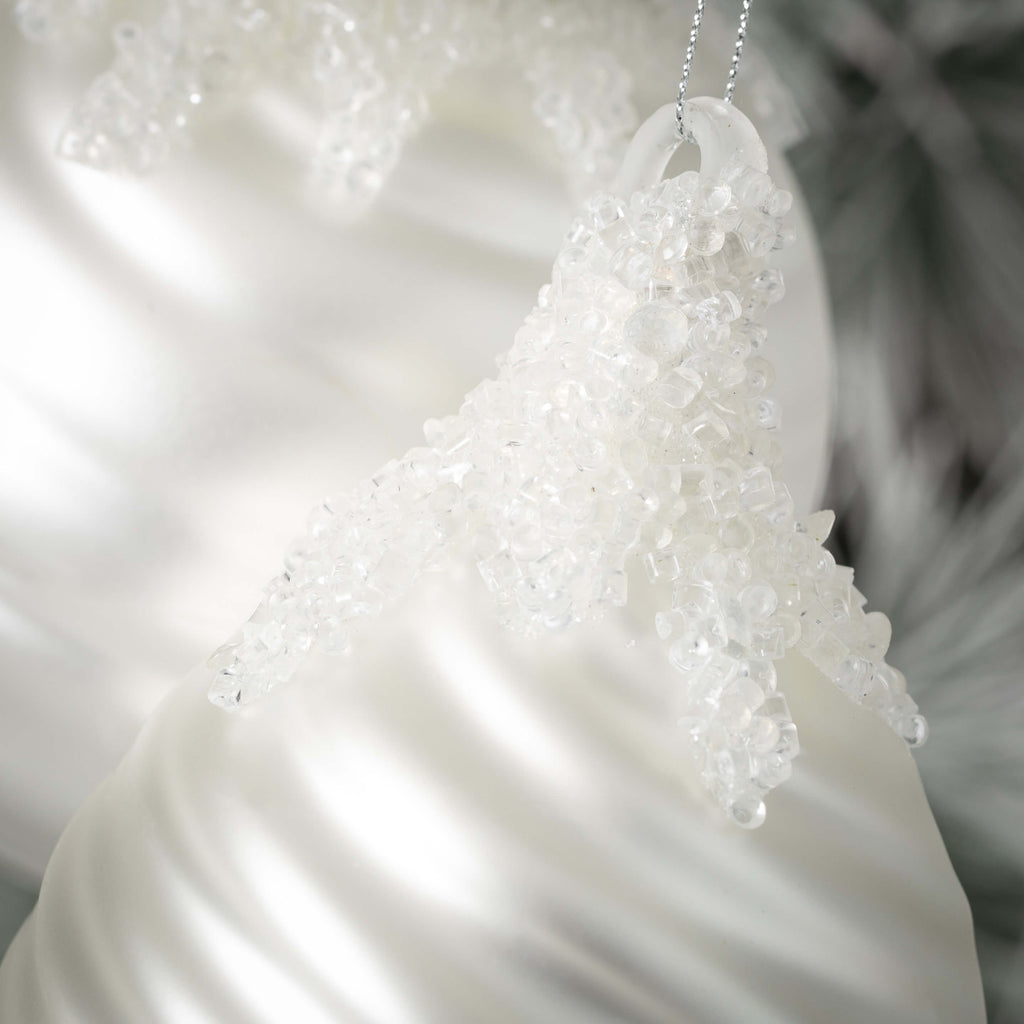 Cream Ridged Ornament Set     