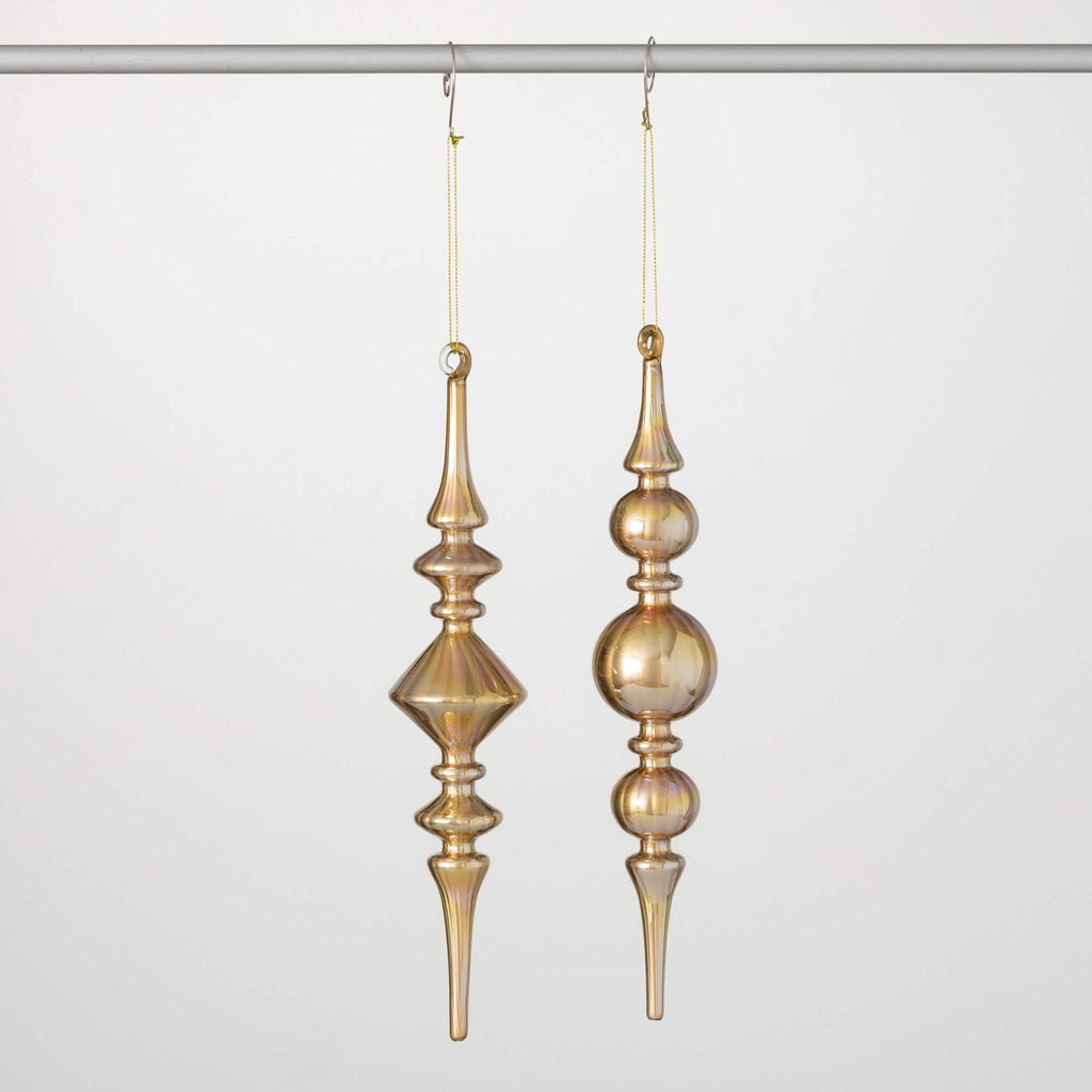 Metallic Finial Ornament Set  