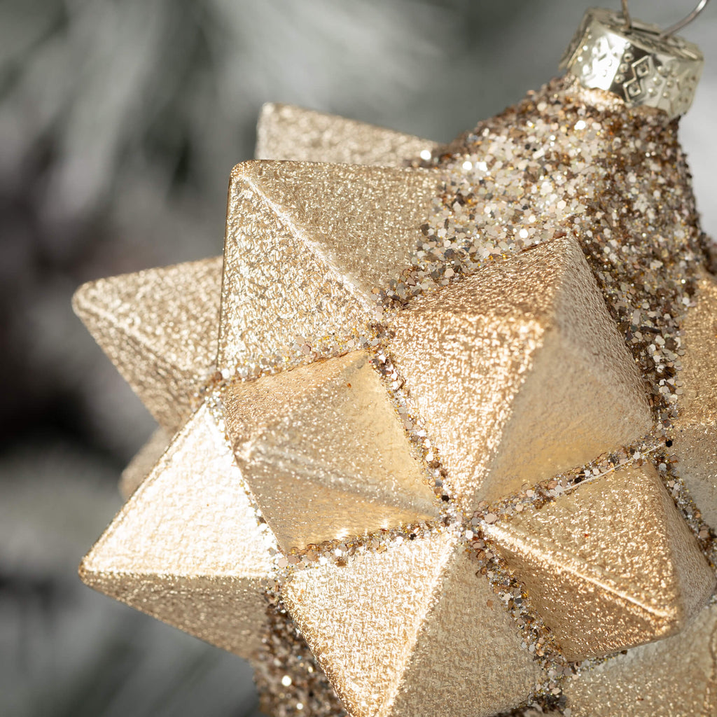 Multipoint Gold Star Ornament 