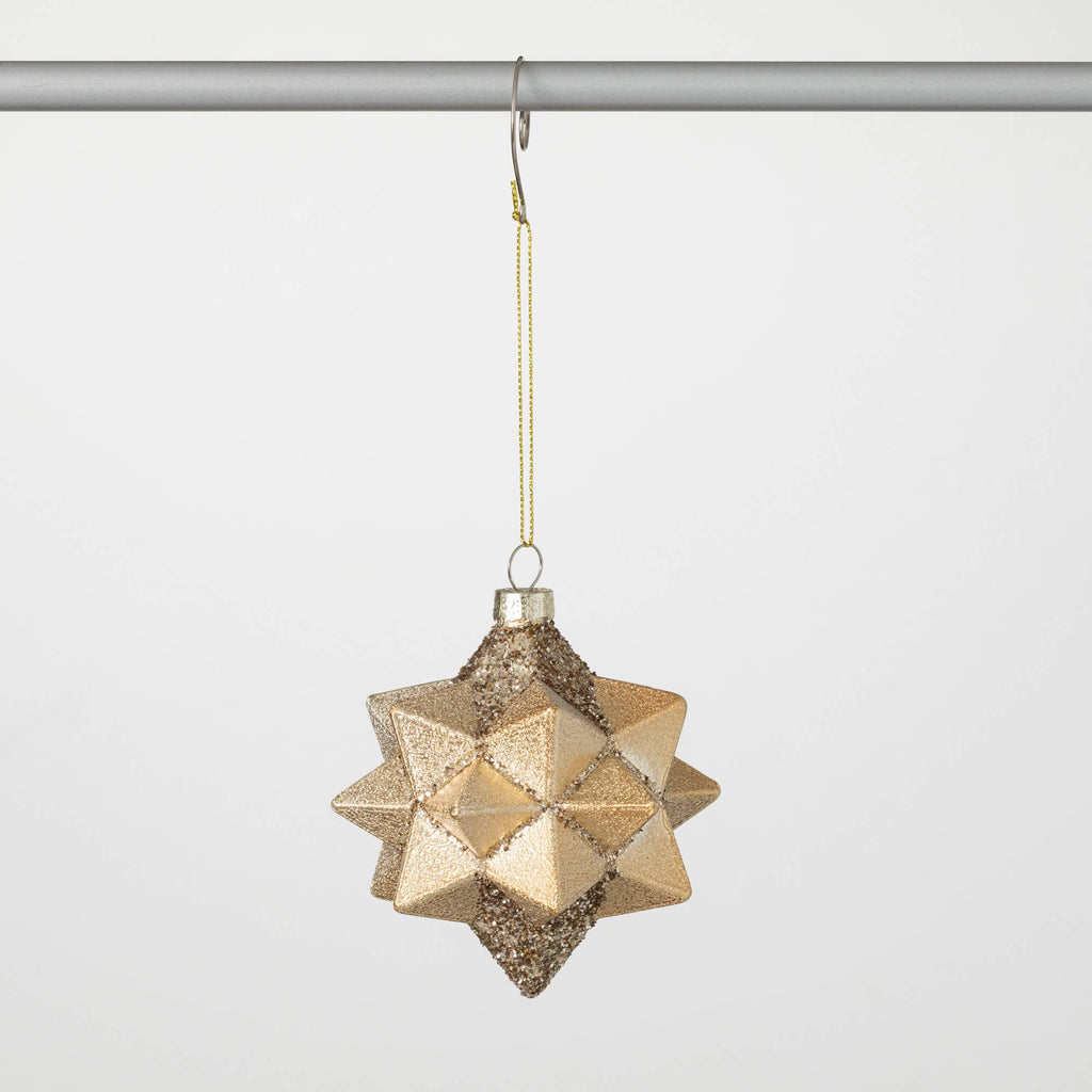 Multipoint Gold Star Ornament 