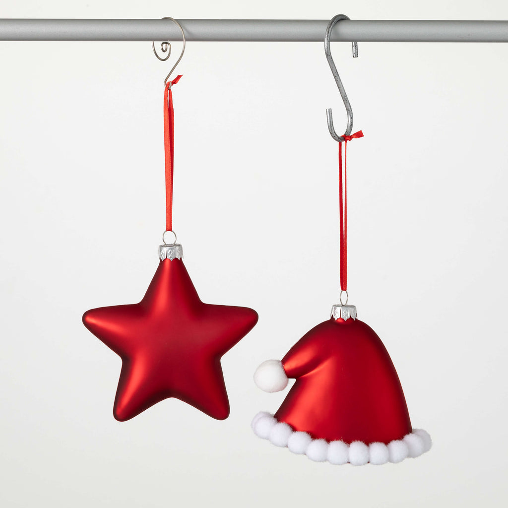 Red Santa Hat Star Ornaments  