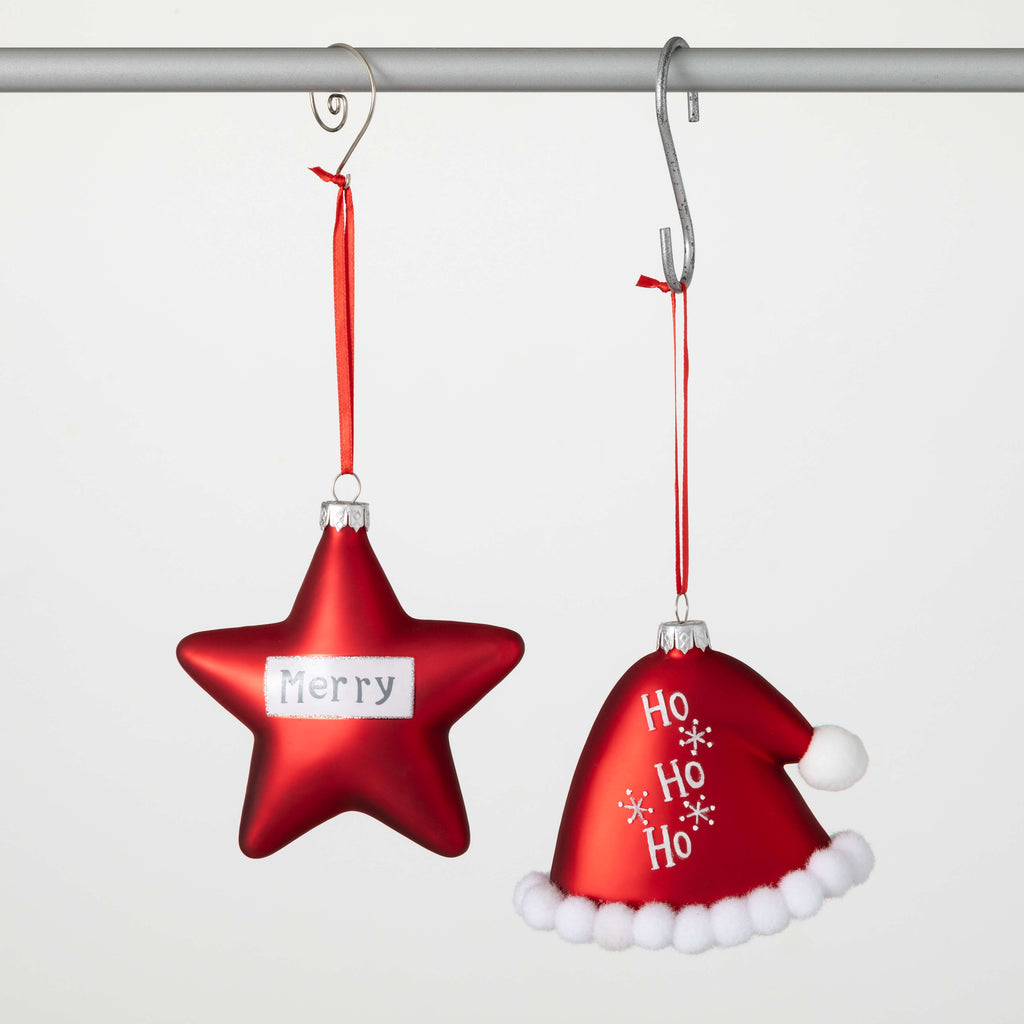 Red Santa Hat Star Ornaments  