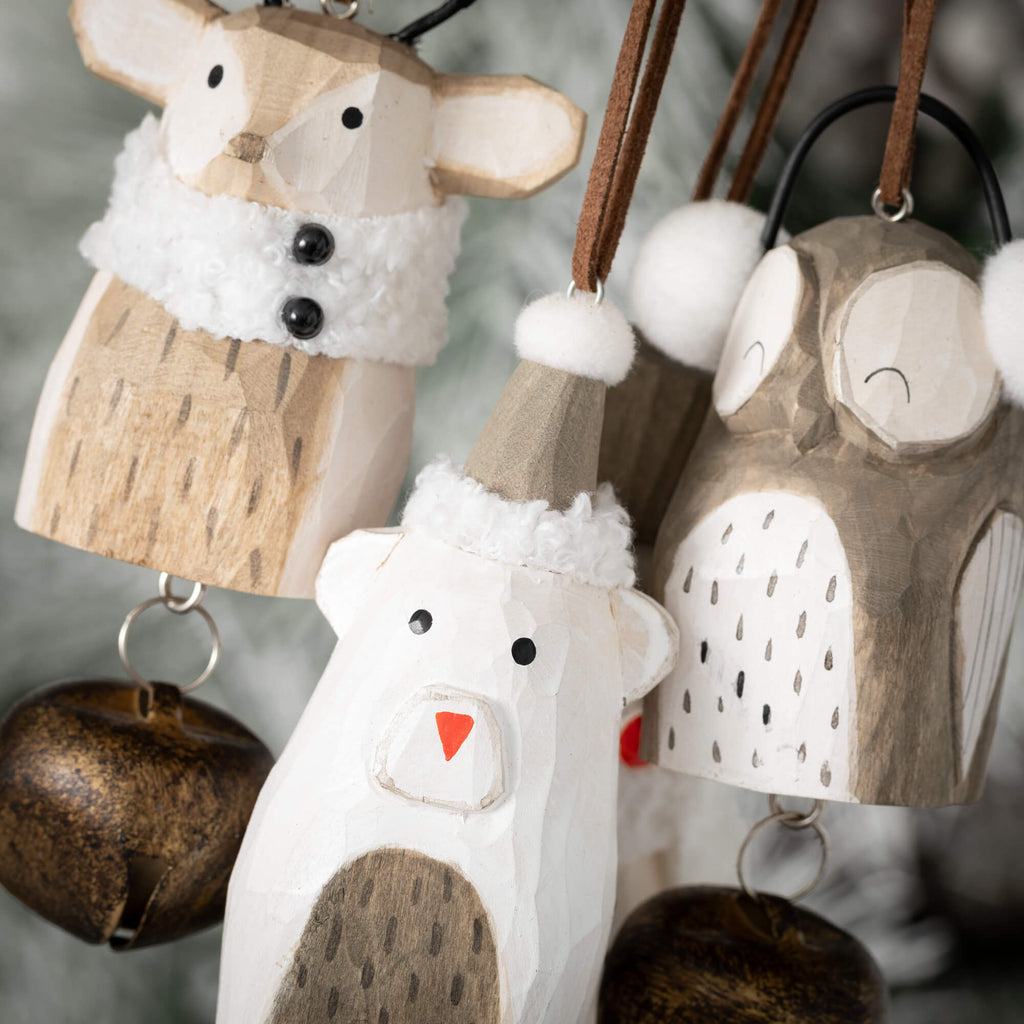 Wood Animal Ornament Set 4    