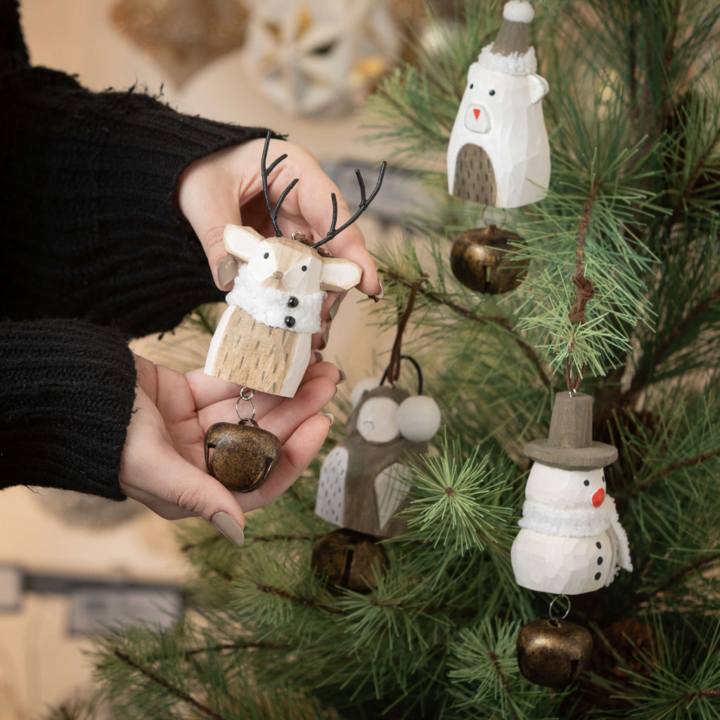 Wood Animal Ornament Set 4    