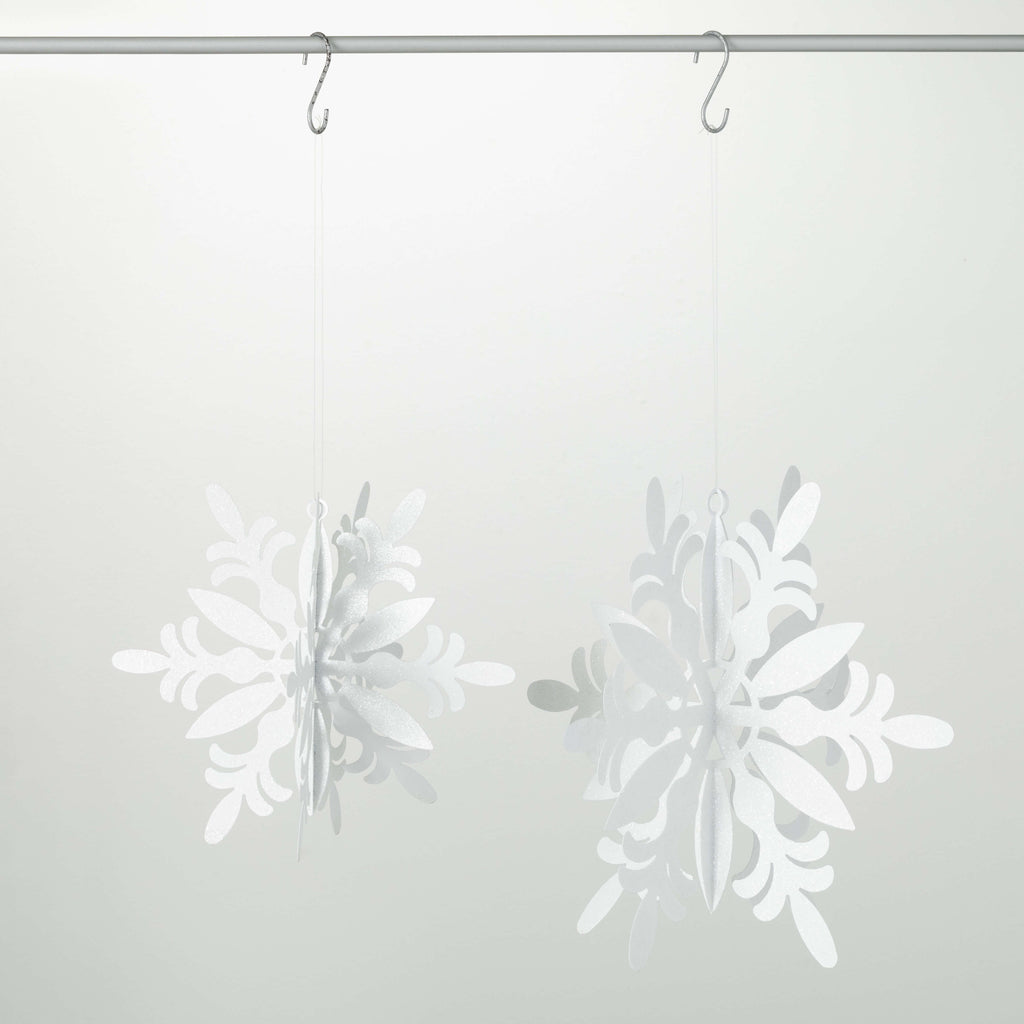 White 3D Snowflake Ornaments  