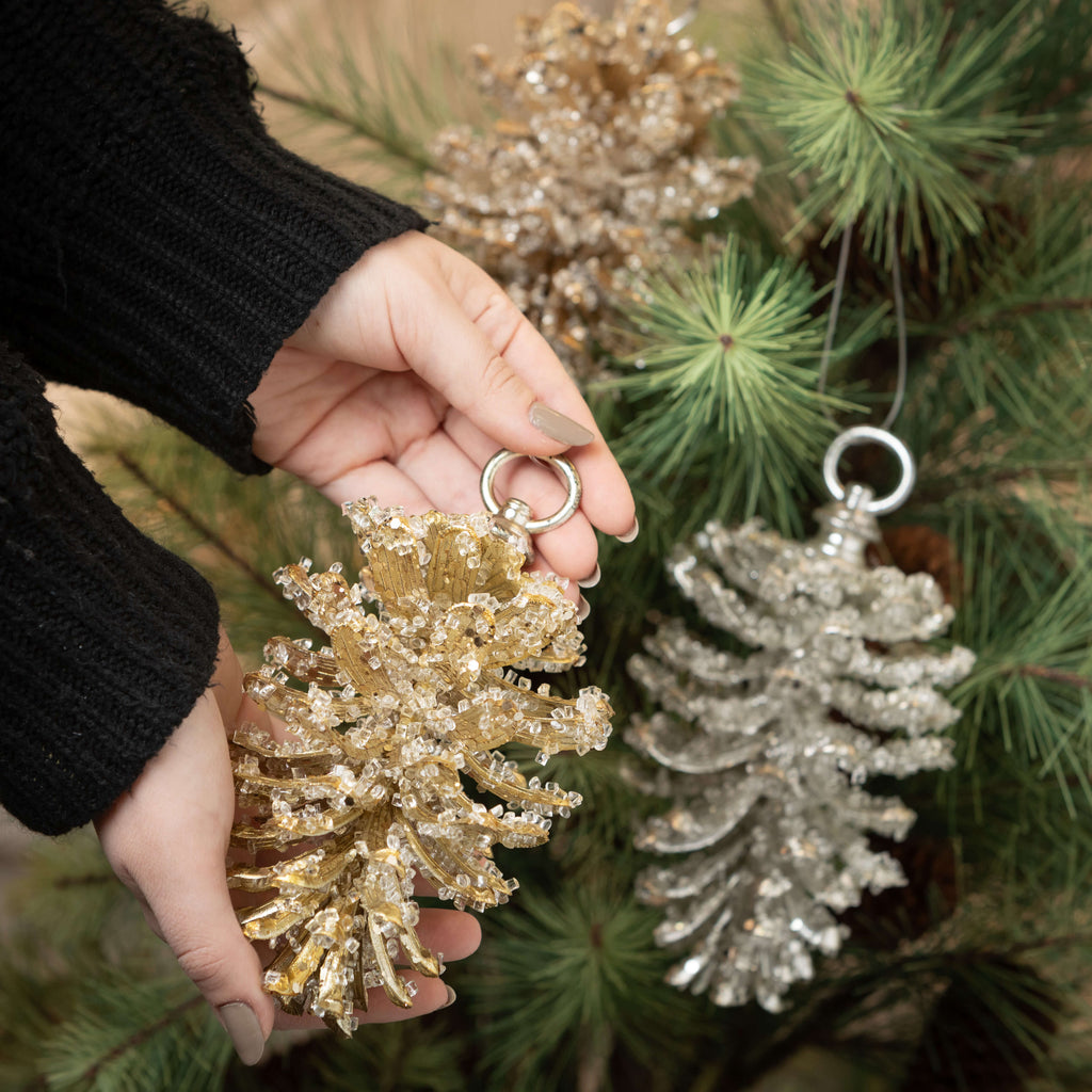 Glittered Pinecone Ornaments  