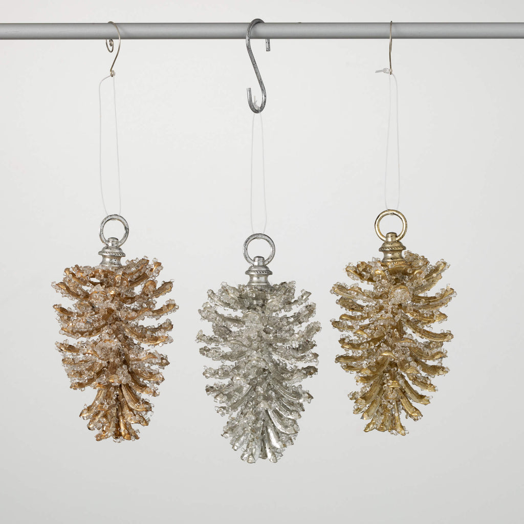 Glittered Pinecone Ornaments  