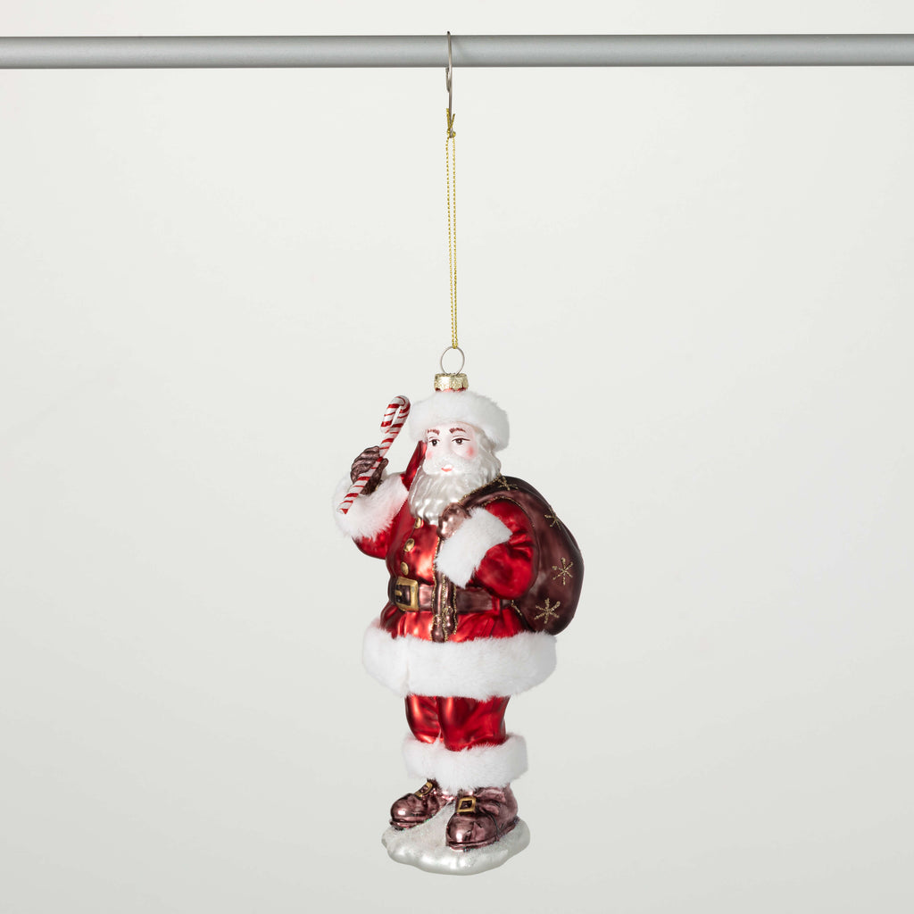 Candy Cane Santa Ornament     