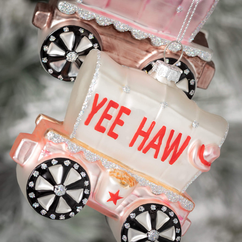 Pink Wagon Train Ornaments    