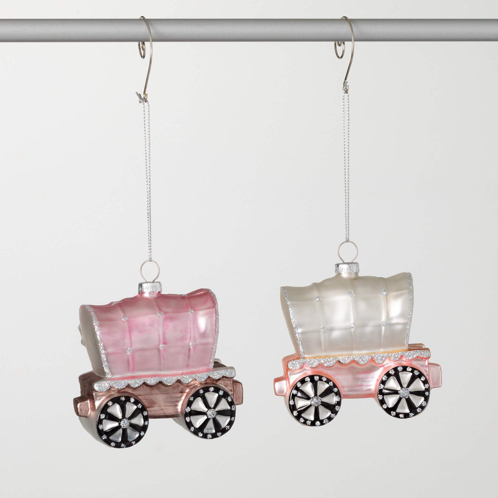 Pink Wagon Train Ornaments    