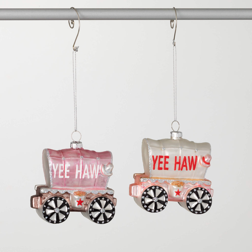 Pink Wagon Train Ornaments    