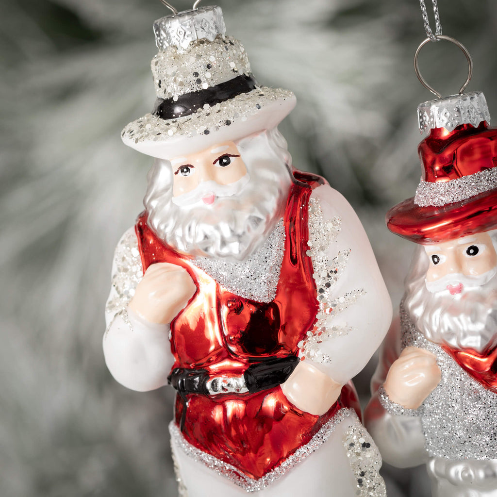 Western Santa Ornaments       