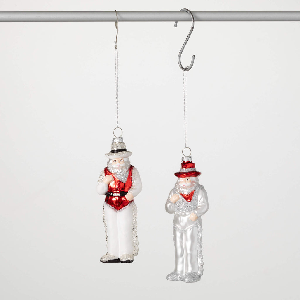 Western Santa Ornaments       