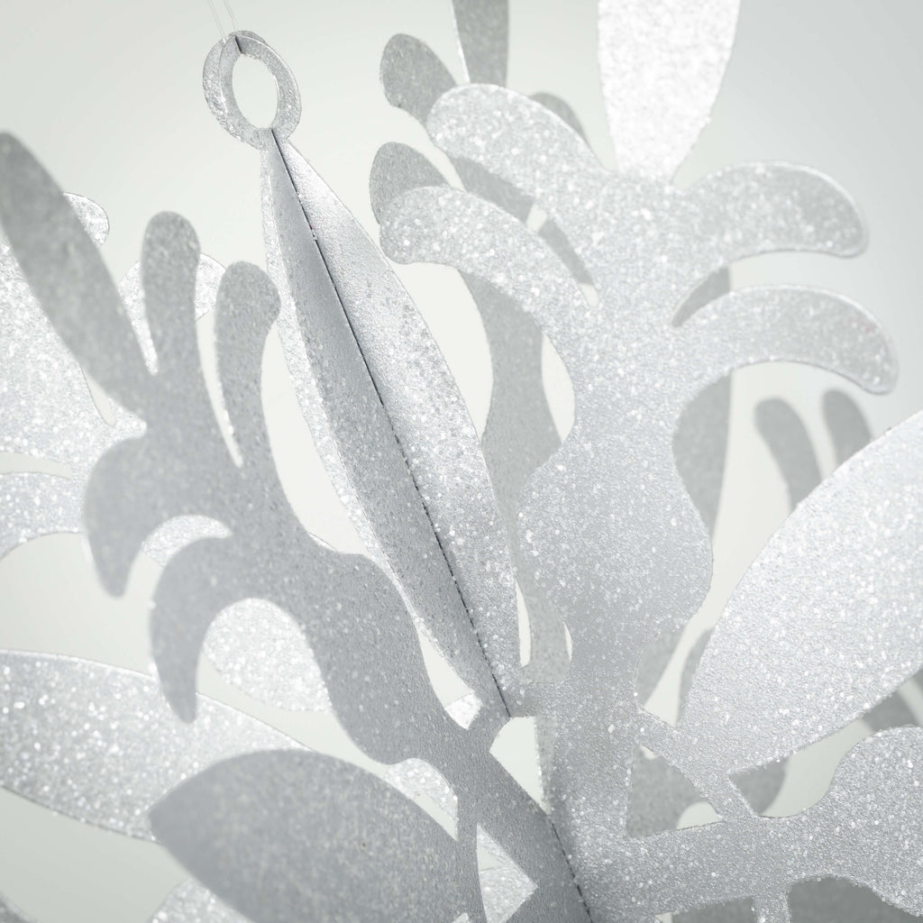 Silver 3D Snowflake Ornaments 