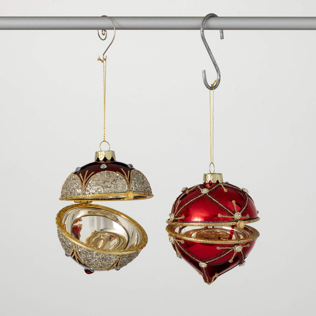 Dark Red Ball Box Ornaments   