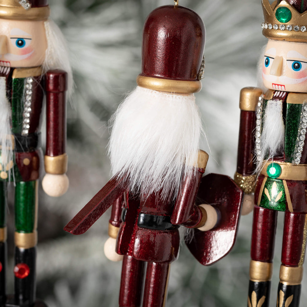 Green Nutcracker Ornament Trio